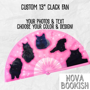 Custom Clack Fan - Sublimated folding hand fan - Your colors photos and text!