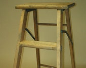 Vintage 2 Step Wood Ladder Folding Plant Stand Farmhouse Display Rustic Wooden Decor 1960 39 s