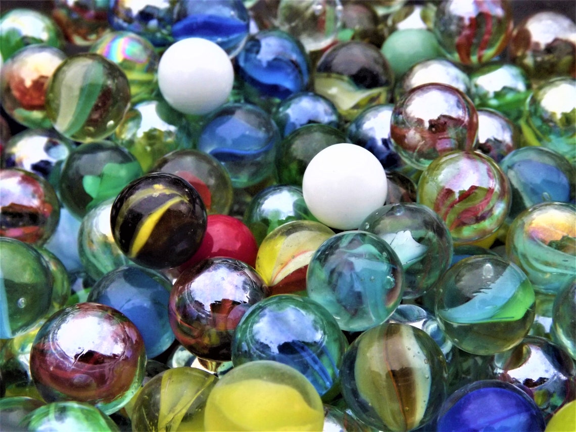 50 Vintage Marbles Mixed Glass Marbles 16mm Marbles 5/8 Etsy