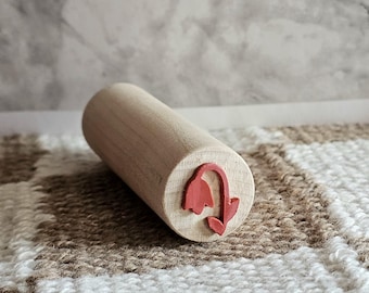 Sello de flor diminuta hecho a mano / Sello de goma de madera para diarios, álbumes de recortes y manualidades.