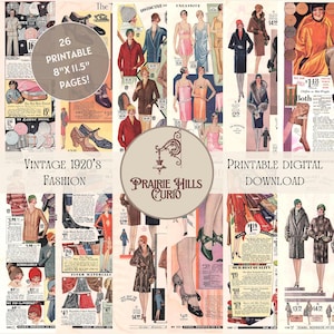 Illustrazioni di moda degli anni &#39;20: download digitale di annunci vintage