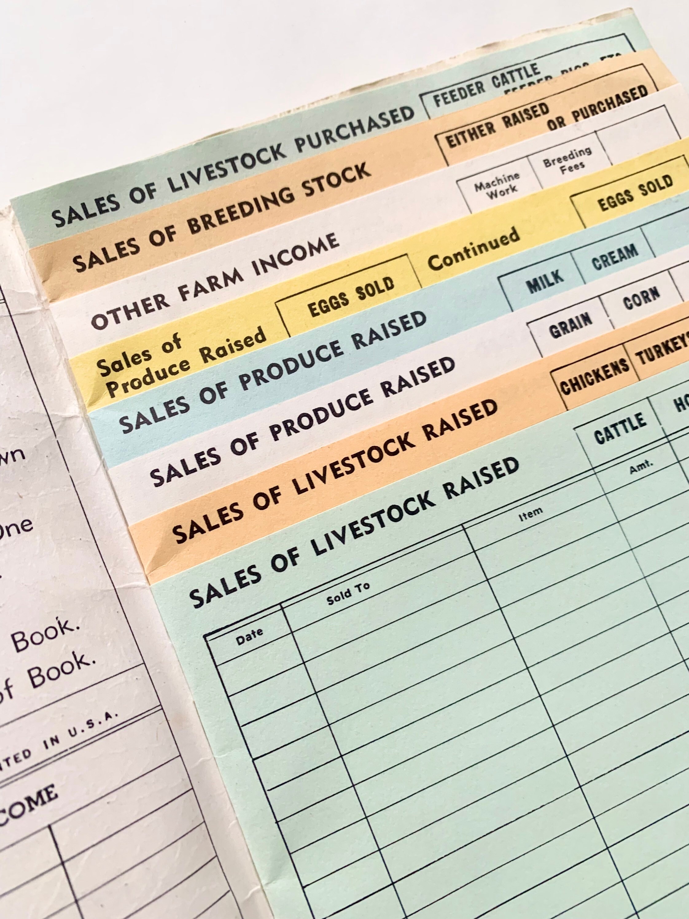 Vintage Farm Record Booklet Paper Ephemera Ledger Pages Etsy