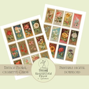 Vintage Floral Cards: Junk Journal Ephemera (Digital Download)