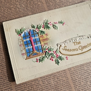Postales navideñas antiguas con saludos de temporada, diario basura navideño, postales festivas, postales coleccionables, efímeras de papel antiguas