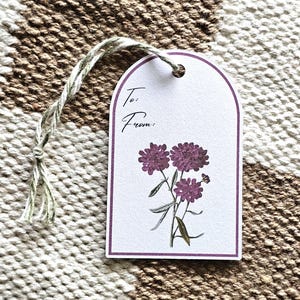 Vintage Style Floral Gift Tags: Botanical Cardstock Tags, Set of 8