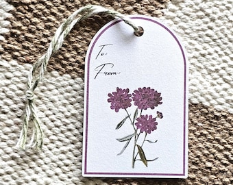 Etiquetas de regalo florales de estilo vintage: etiquetas variadas de cartulina botánica, juego de 8