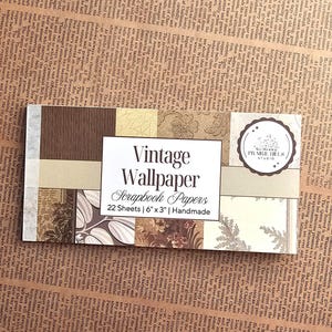 Vintage Wallpaper Scrapbook Paper Pad | 6x3 | 22 Tear-Away Pages - Handmade Stationery
