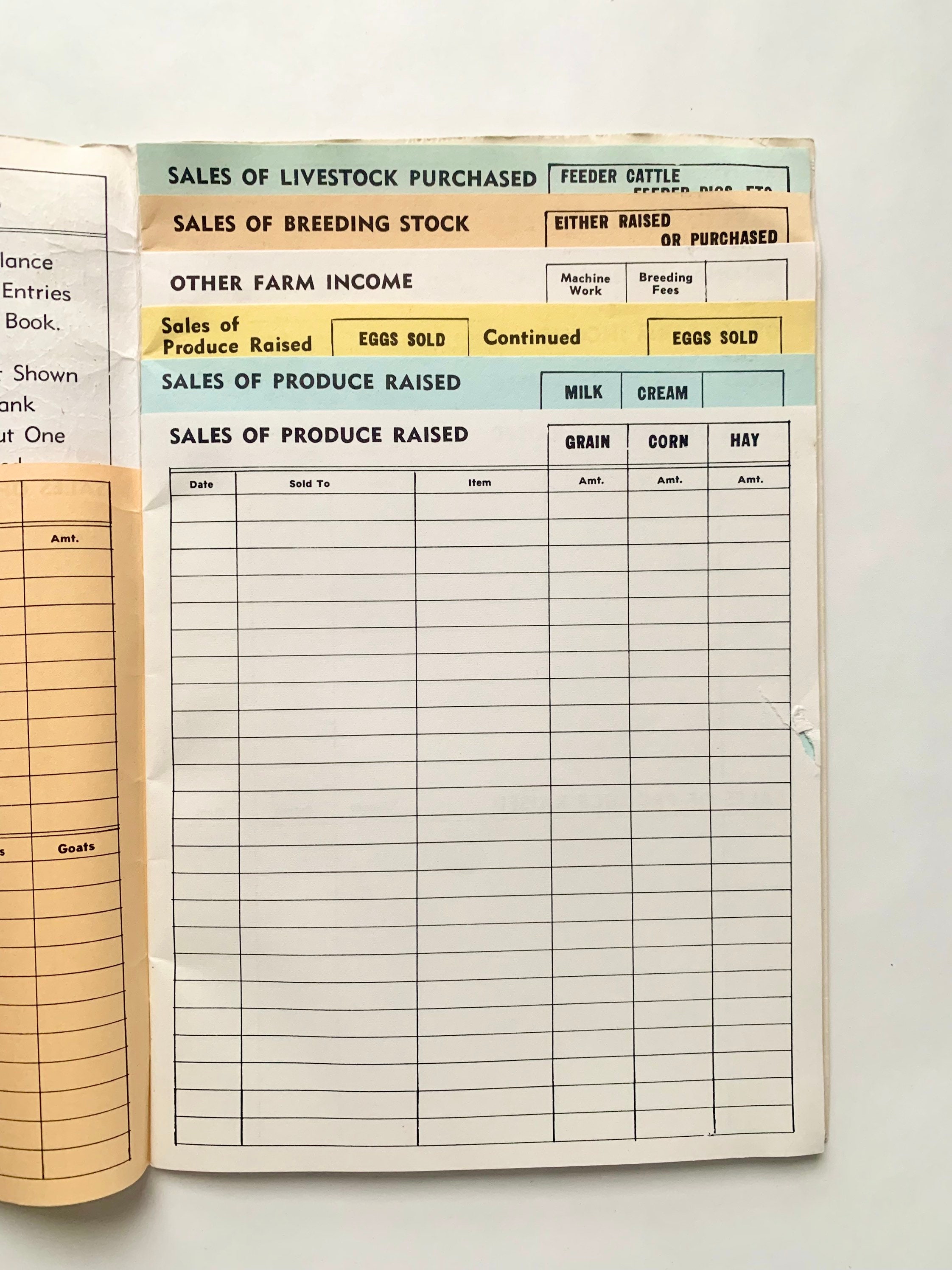 Vintage Farm Record Booklet Paper Ephemera Ledger Pages Etsy