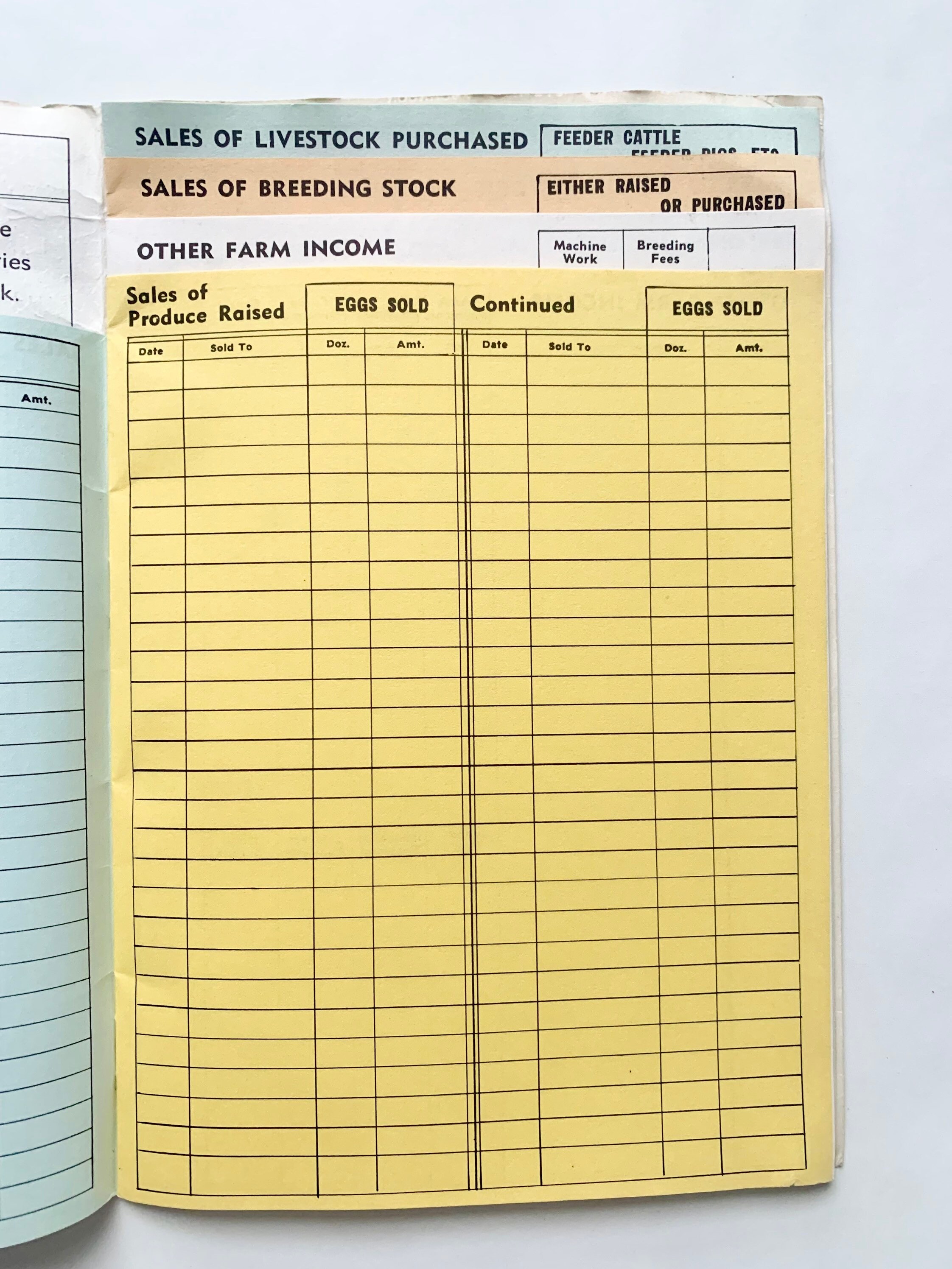 Vintage Farm Record Booklet Paper Ephemera Ledger Pages Etsy