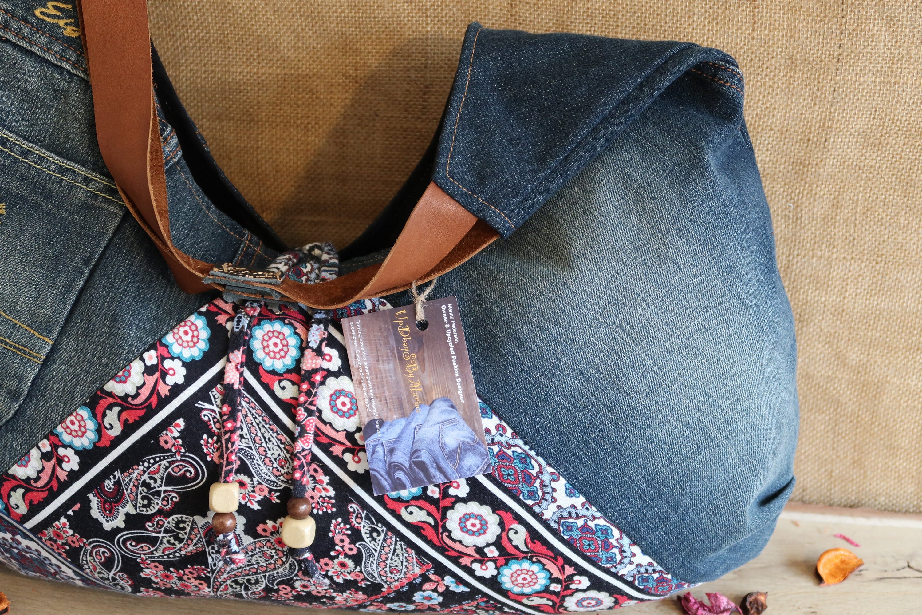 Upcycled denim hobo bag hobo jeans bag summer bag beach bag | Etsy