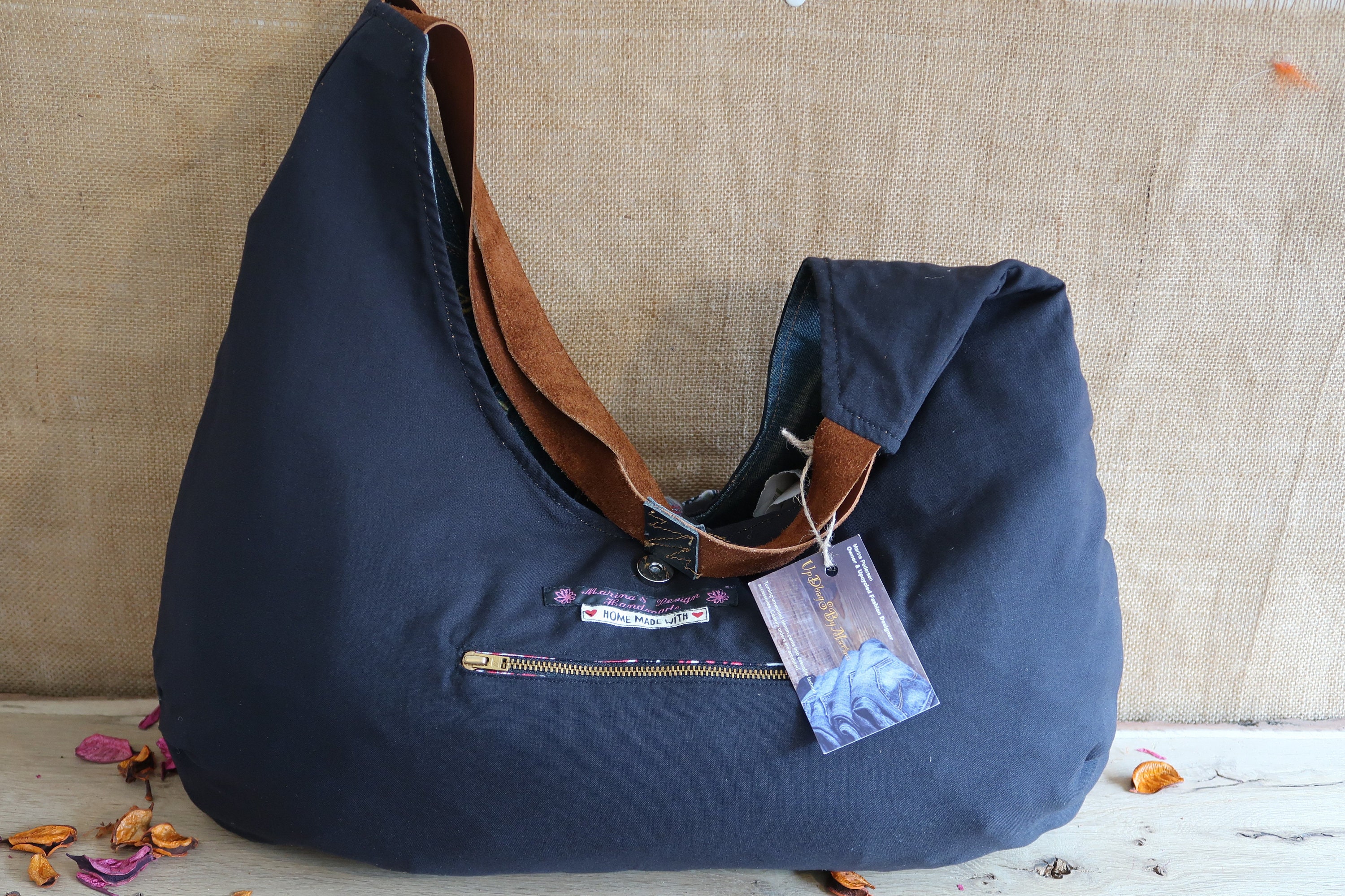 Upcycled denim hobo bag hobo jeans bag summer bag beach bag | Etsy