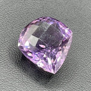15.41 Carat Natural Rose De France Amethyst Pear Checkerboard Cut Loose Gemstone 18x16x10 MM