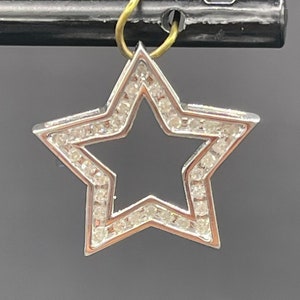 Natural Diamond 10k White Gold Star Pendant