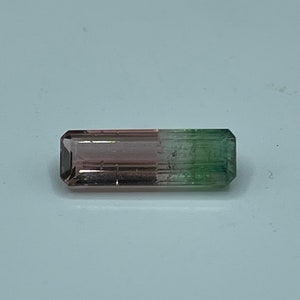 2.84 Carat  Natural Tricolor Watermelon Tourmaline Octagonal Cut Loose Gemstone (15.1 x 5.2 x 3.4 MM)