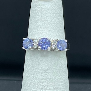 Le Vian 1.17 Carat Natural Tanzanite & Diamond 14k White Gold Ring (Size 4)