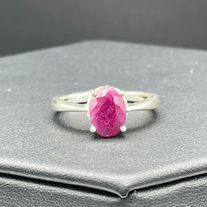 Natural Ruby Sterling Silver Ring