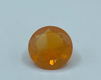 6.05 Carat Natural Mexican Opal Round Cut | Vivid Orange | 14x14x8.5 MM