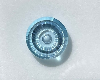 Círculo de topacio azul de luz láser fantasía corte redondo piedra preciosa suelta / 10 MM, 12 MM, 14 MM / Internamente impecable