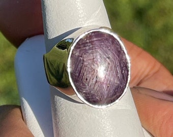 Natural Star Sterling Silver Ruby Ring (Size 7.25)