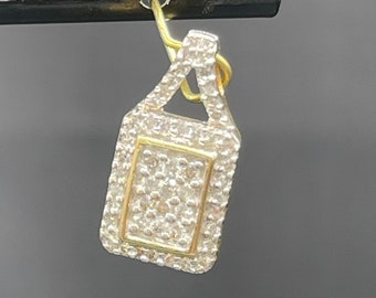 Natural Diamond 10k Yellow + White Gold Pendant