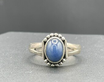 Natural Lapis Lazuli Sterling Silver Ring (Size 8.5)
