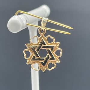 Star Of David 14k Yellow Gold Pendant