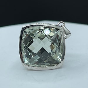 20 Carat Green Amethyst Sterling Silver Pendant