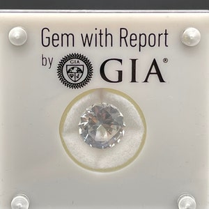 5.66 Natural GIA Certified Round Brilliant White (Very Light Blue) Sapphire