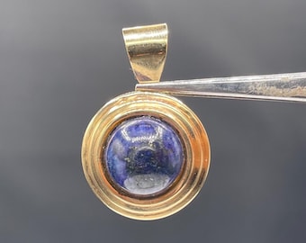 Natural Lapis Lazuli 14k Yellow Gold Pendant