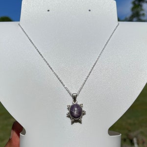 Natural Star Ruby Sterling Silver Pendant & Chain