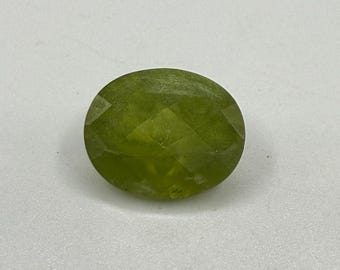 Rare 4.73 Carat Natural Vesuvianite Loose Gemstone Oval Checkerboard Cut | Tsavo Kenya | 12x10mm