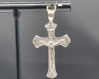 Handmade Solid Sterling Silver Jesus Christ Crucifix Pendant