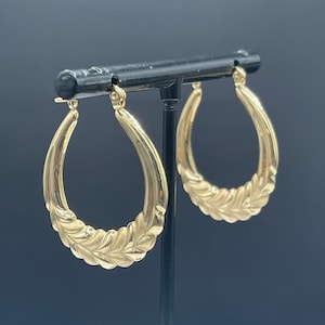 Large 14k Solid Gold Hoop Earrings