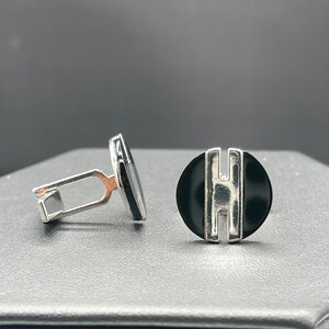 Black Onyx & Sterling Silver Cufflinks