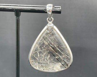 Natural Tourmalated Quartz Sterling Silver Pendant
