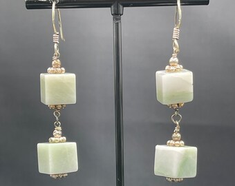 Natural Chalcedony Sterling Silver Dangle Earrings