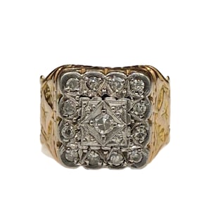 Vintage 18K Gold Men’s Diamond Statement Ring – 1.00 CTW, 16.76g, Size 11