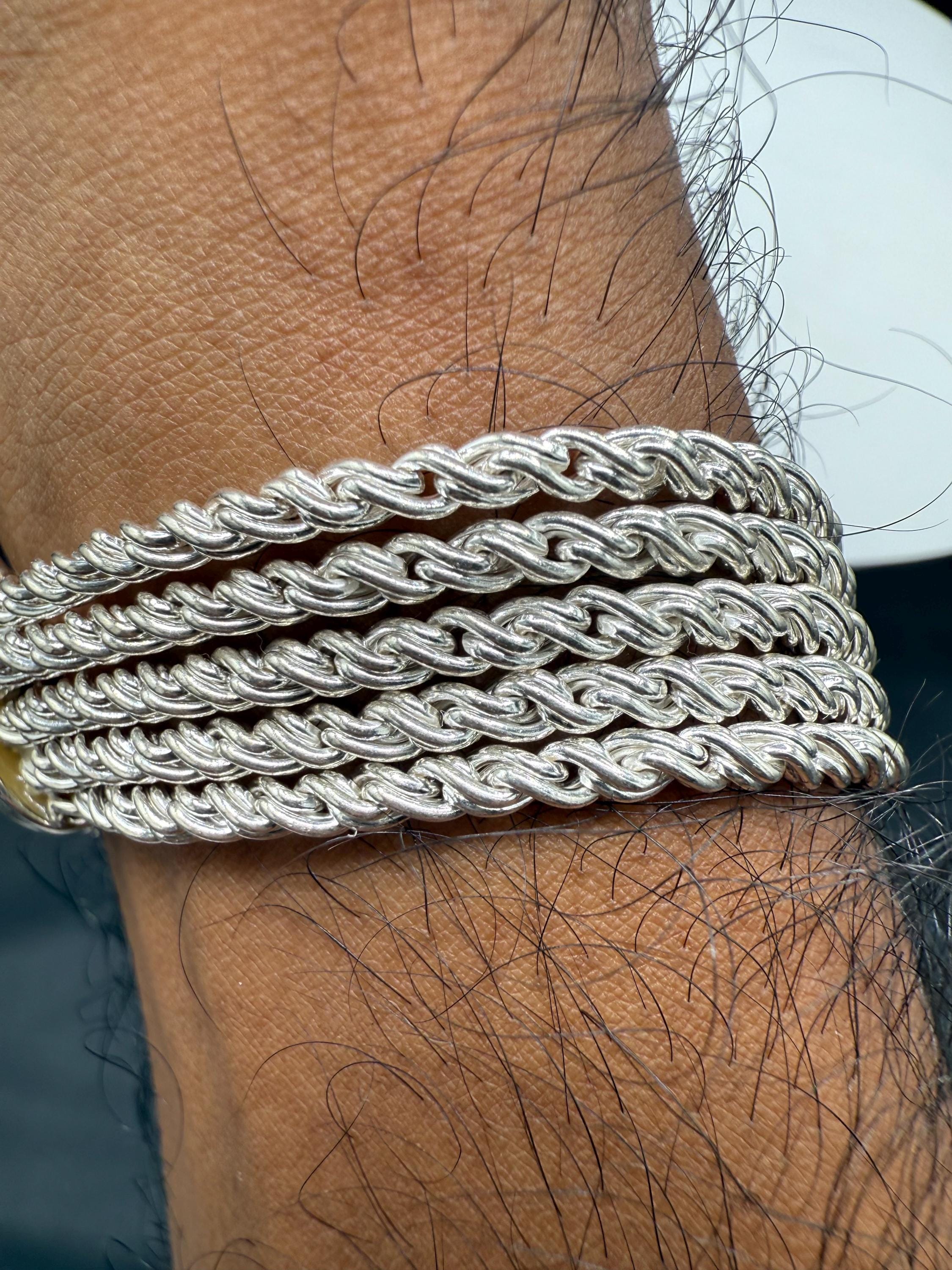 Vintage Solid Sterling Silver 5-strand Bracelet by Joseph Esposito
