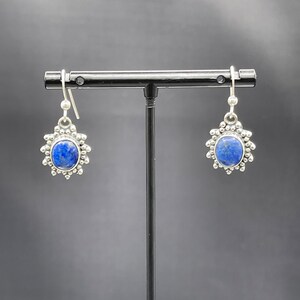 Handmade Lapis Lazuli Sterling Silver Dangle Earrings
