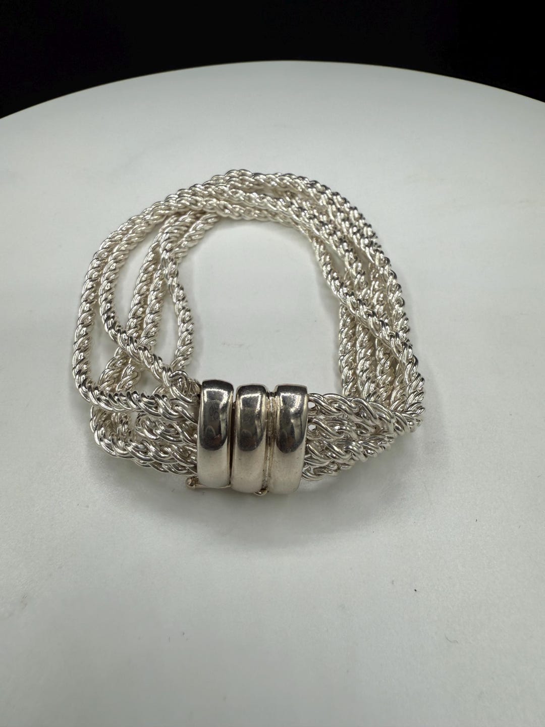 Vintage Solid Sterling Silver 5-strand Bracelet by Joseph Esposito