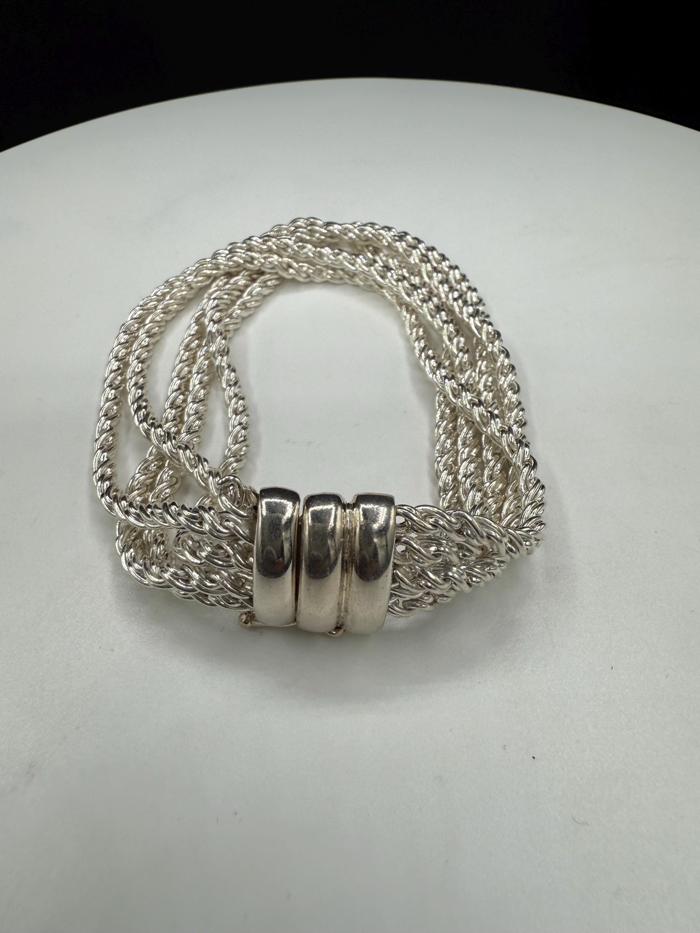 アクセサリー Vintage silver bracelet Vintage Solid Sterling Silver 5-strand Bracelet by Joseph Esposito