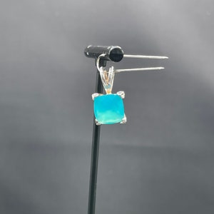 Paraiba Chalcedony Sterling Silver Pendant