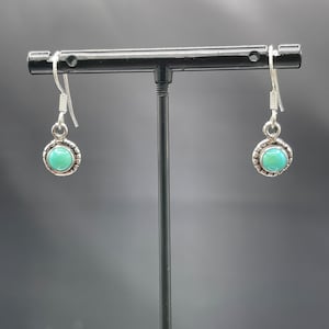 Natural Turquoise Sterling Silver Dangle Earrings