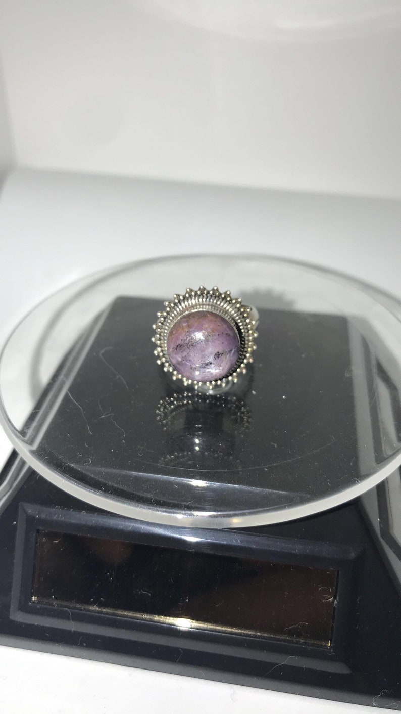 Size 9 Round Bezel Set Indian Star Ruby Ring