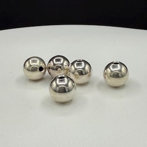 100 Solid 925 Sterling Silver Beads 10MM Round with 2MM Hole | 51.83 Grams | Jewelry Making Supplies Bulk Lot