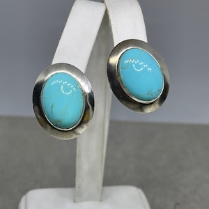 Natural Turquoise Sterling Silver Stud Earrings