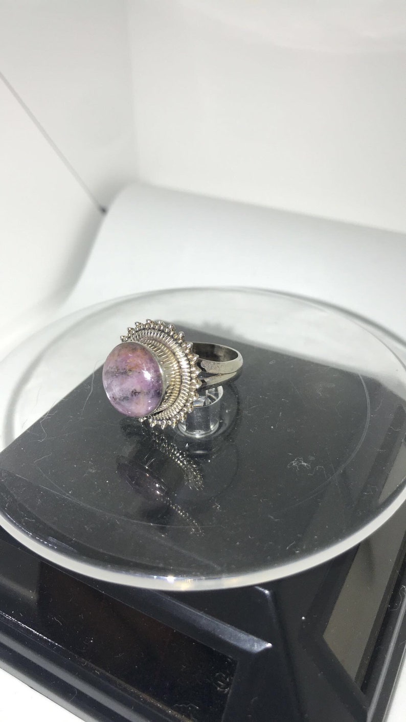 Size 9 Round Bezel Set Indian Star Ruby Ring