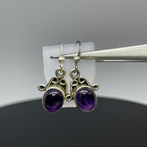Vintage Amethyst Sterling Silver Dangle Earrings