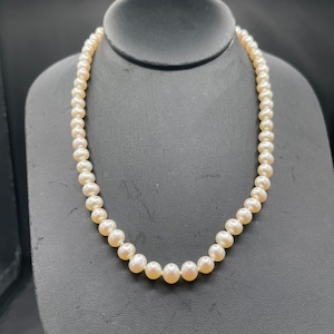 Natural Cultured Pearl 14K Gold Clasp Necklace