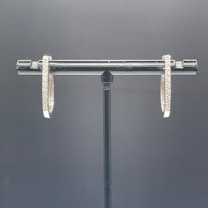 0.27 Carat Natural Diamond 18k White Gold Hoop Earrings
